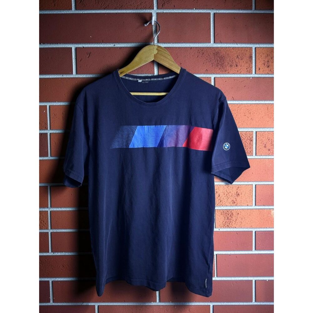 BMW Motorsport Graphic T Shirt Men's XL Navy Blue
